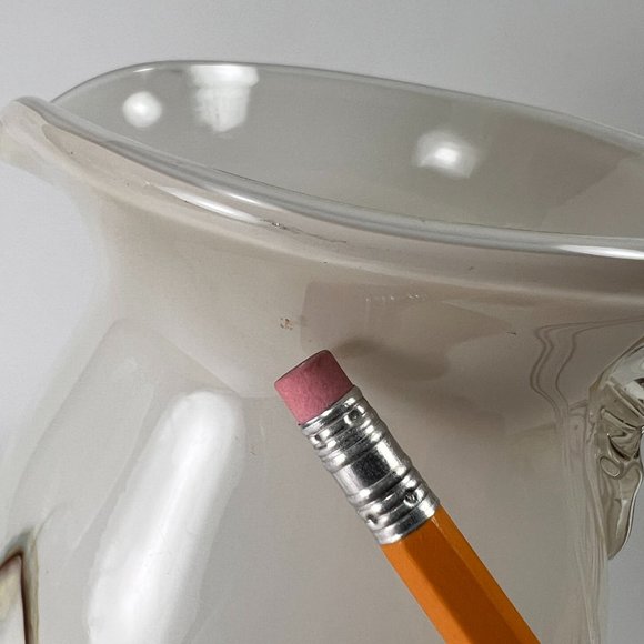 Vtg Dalian Snowflake Color Swirl Glass Pitcher Jug Art Glass MCM Collectible - Picture 13 of 16